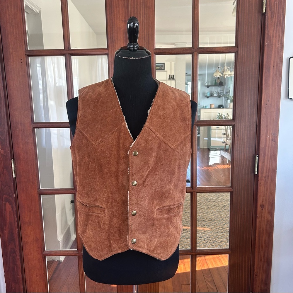 Men's Tan Suede Vest